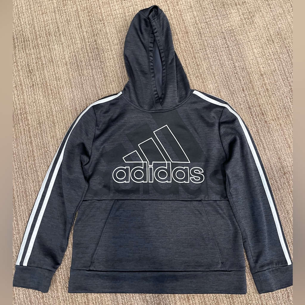 Boys Gray Adidas Hoodie Sz. M 10/12, Excellent Condition